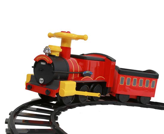 Cartoon Electric Tourist Train with Track